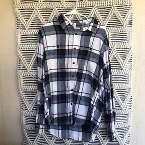 American Eagle Blue and White Flannel